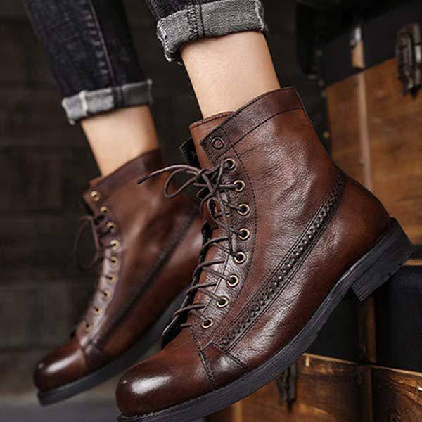 Men’s Vintage Leather Ankle Boots - Armoire Melbourne