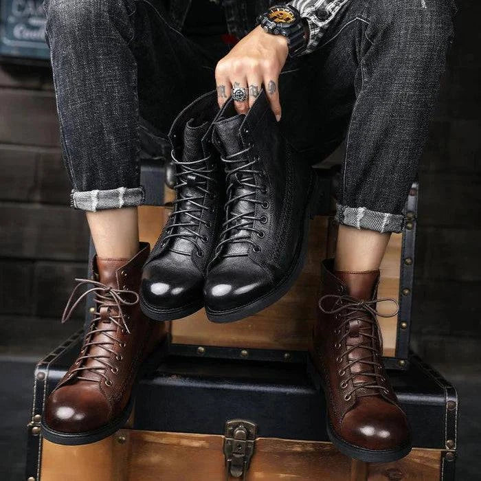 Men’s Vintage Leather Ankle Boots - Armoire Melbourne
