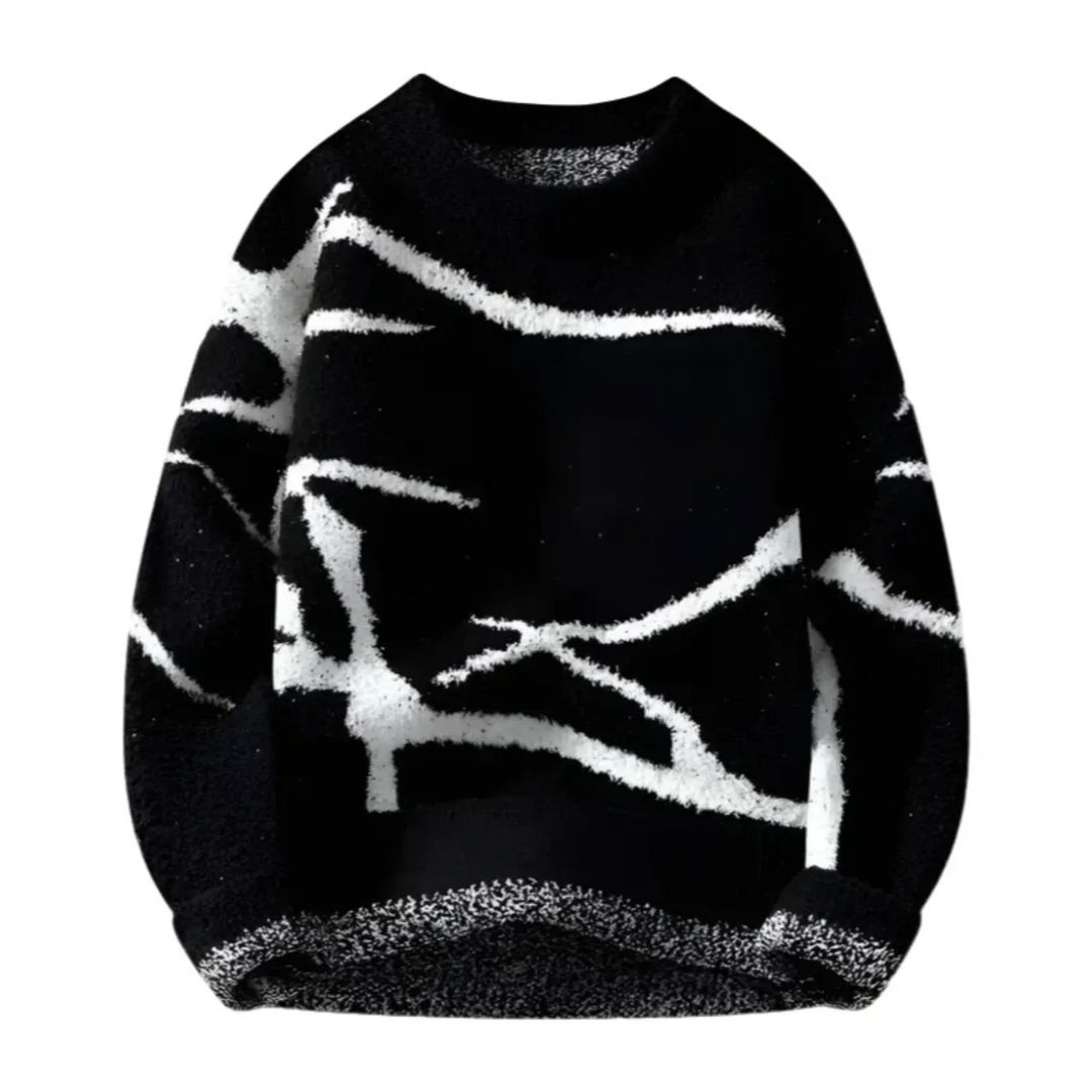 Men's Wool Blend Swater with Abstract Design - Armoire Melbourne
