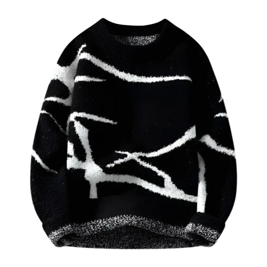 Men's Wool Blend Swater with Abstract Design - Armoire Melbourne