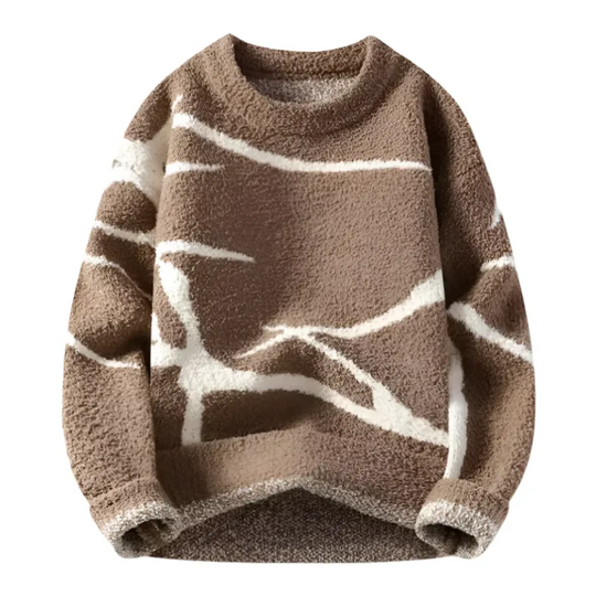 Men's Wool Blend Swater with Abstract Design - Armoire Melbourne