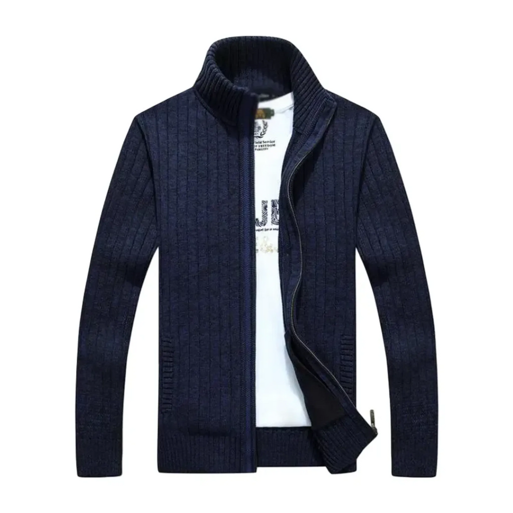Men's Slim Fit Zipper Knit Cardigan