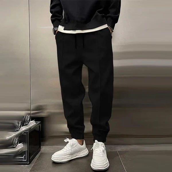 Men's Solid Loose Elastic Waist Casual Sports Pants