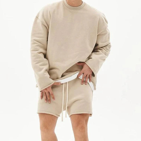 Men's Loose Sweatshirt and Shorts Set