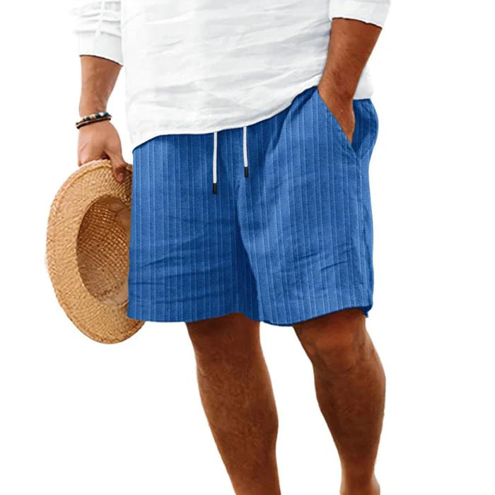 Men's Striped Beach Drawstring Shorts