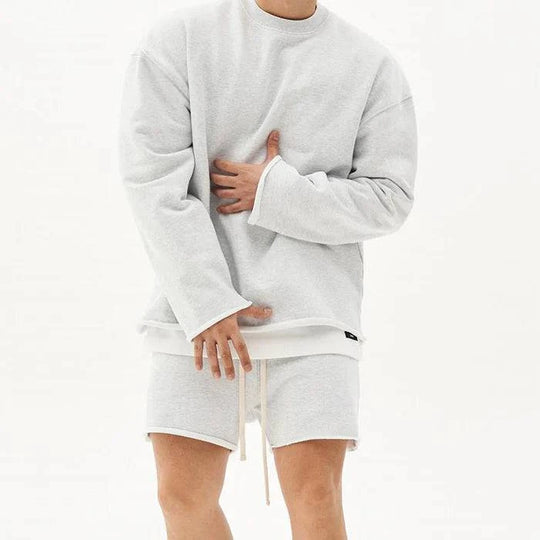 Men's Loose Sweatshirt and Shorts Set