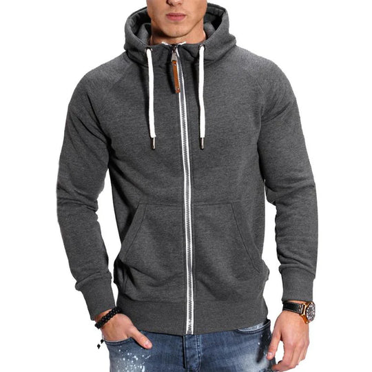 Men’s Hooded Raglan Sleeve Zipper Sports Casual Jacket