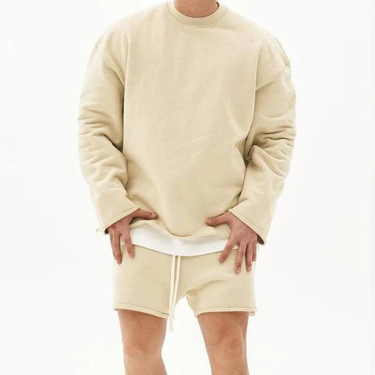 Men's Loose Sweatshirt and Shorts Set