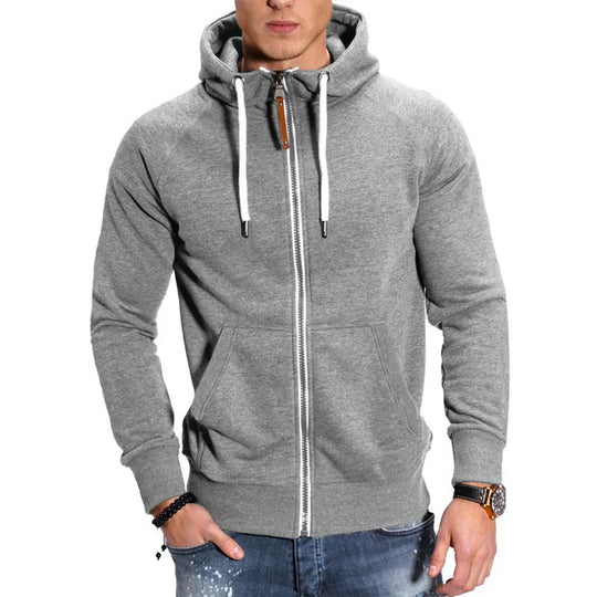 Men’s Hooded Raglan Sleeve Zipper Sports Casual Jacket