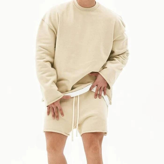 Men's Loose Sweatshirt and Shorts Set