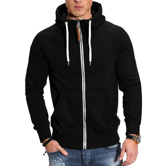 Men’s Hooded Raglan Sleeve Zipper Sports Casual Jacket