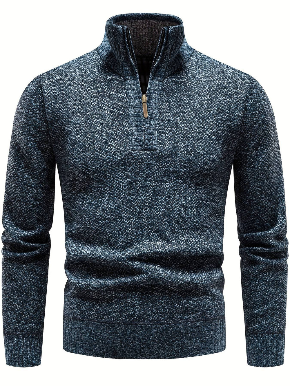 Quarter-Zip Turtleneck Sweater with High Collar - Armoire Melbourne
