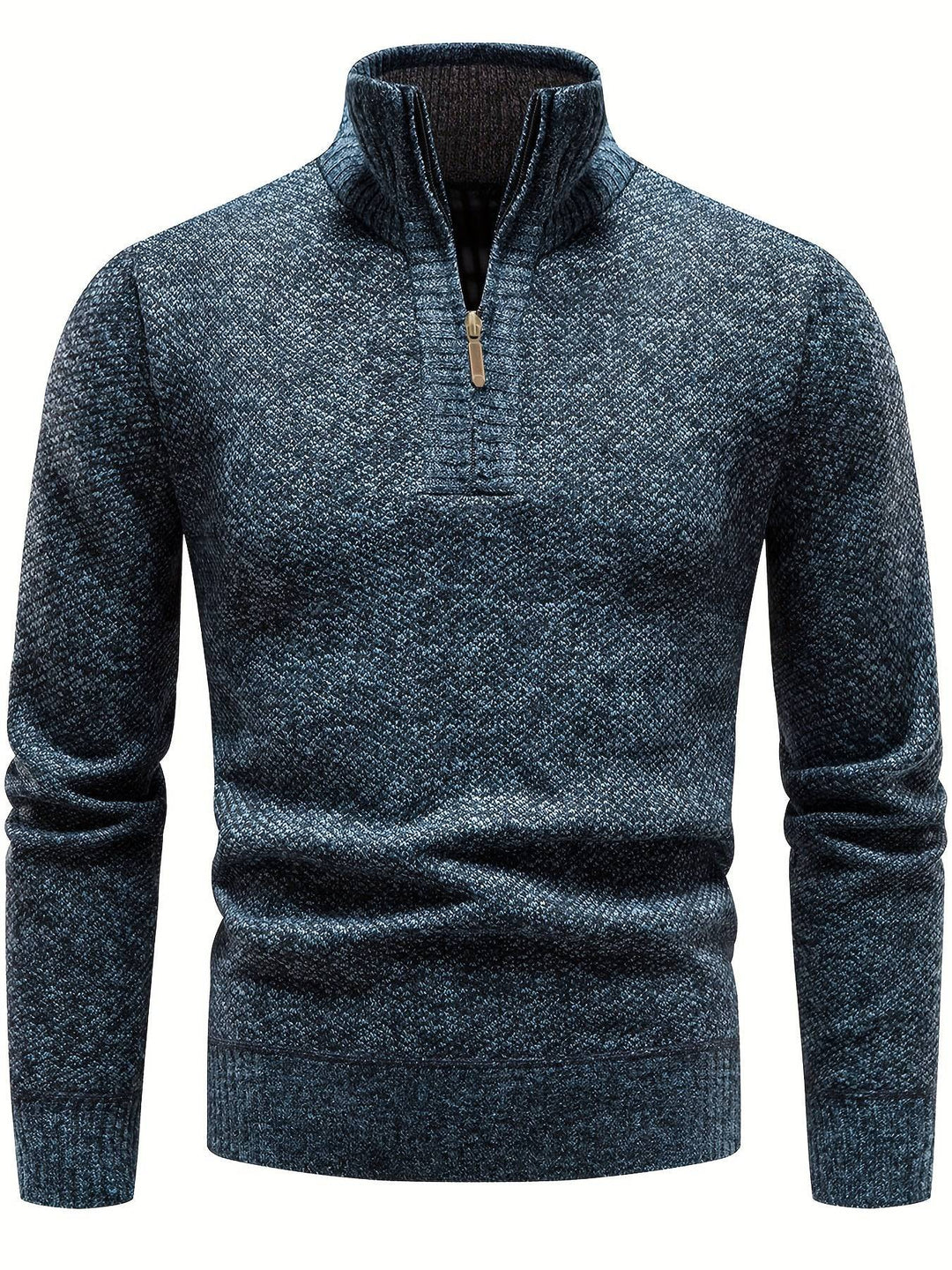 Quarter-Zip Turtleneck Sweater with High Collar - Armoire Melbourne