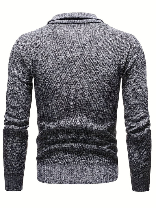 Quarter-Zip Turtleneck Sweater with High Collar - Armoire Melbourne