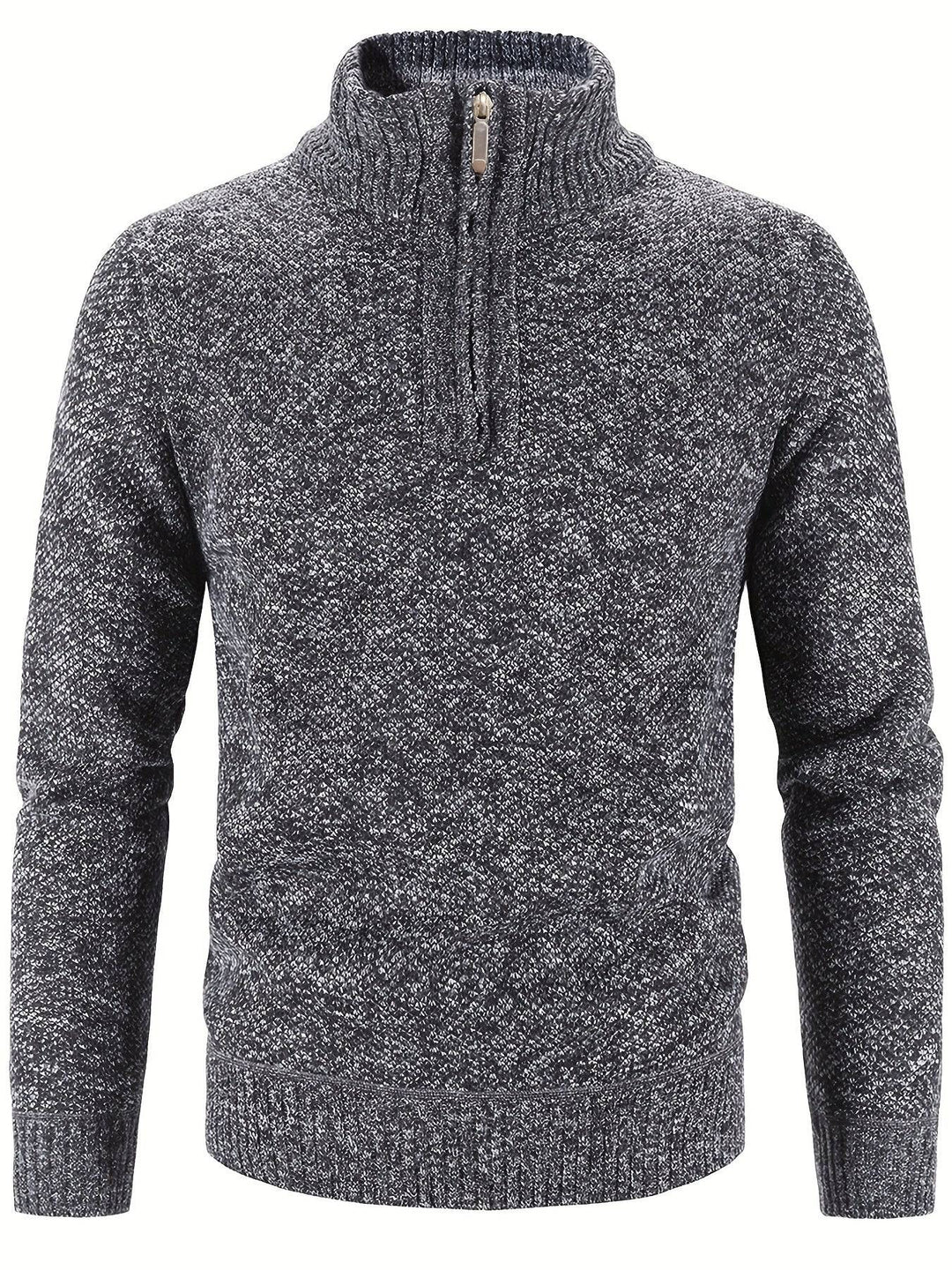 Quarter-Zip Turtleneck Sweater with High Collar - Armoire Melbourne