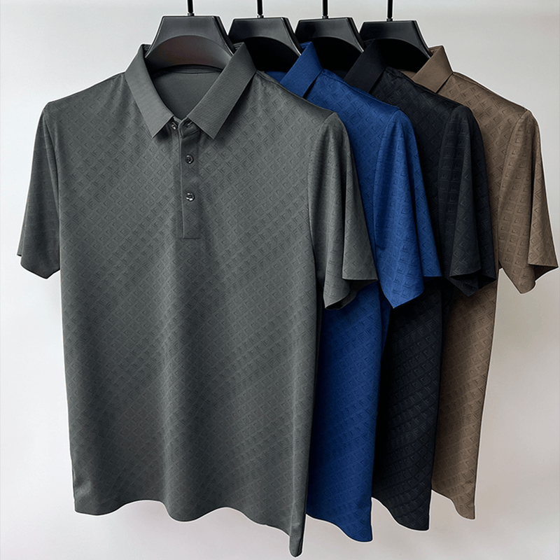 Silky Patterned Polo Shirt For Men - Armoire Melbourne