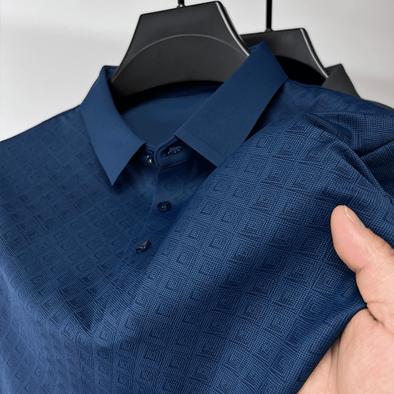 Silky Patterned Polo Shirt For Men - Armoire Melbourne
