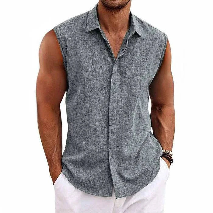 Sleeveless Button Shirt For Men - Armoire Melbourne