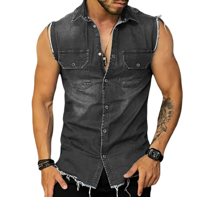 Sleeveless Denim Shirt for Men - Armoire Melbourne