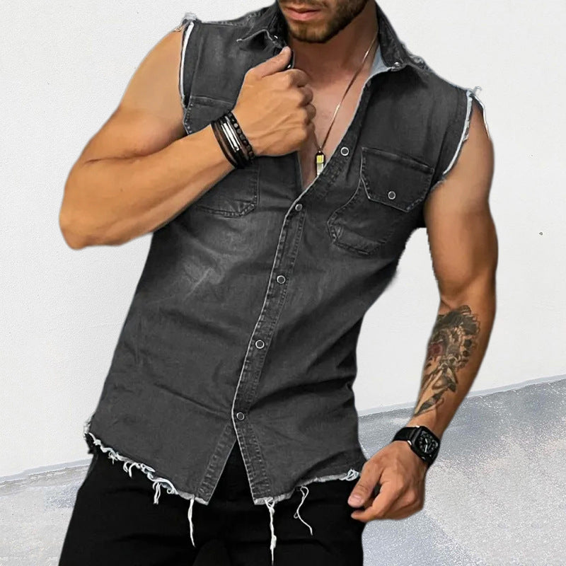 Sleeveless Denim Shirt for Men - Armoire Melbourne
