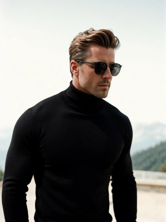 Classic Virgin Wool Turtleneck for Men