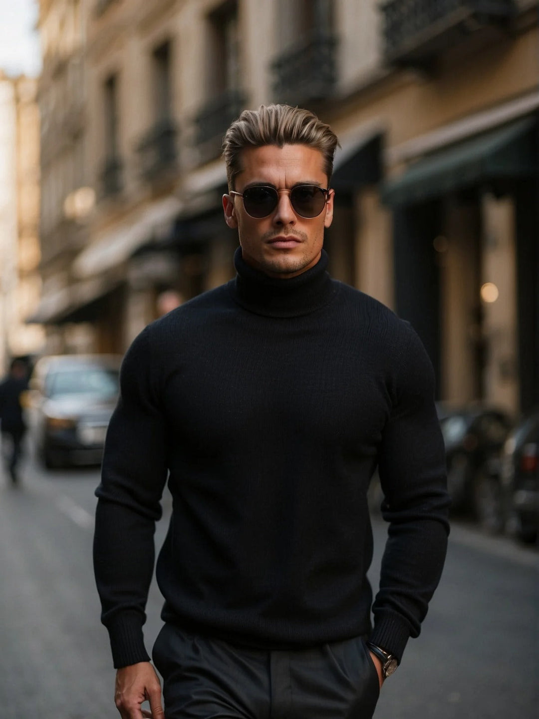 Classic Virgin Wool Turtleneck for Men