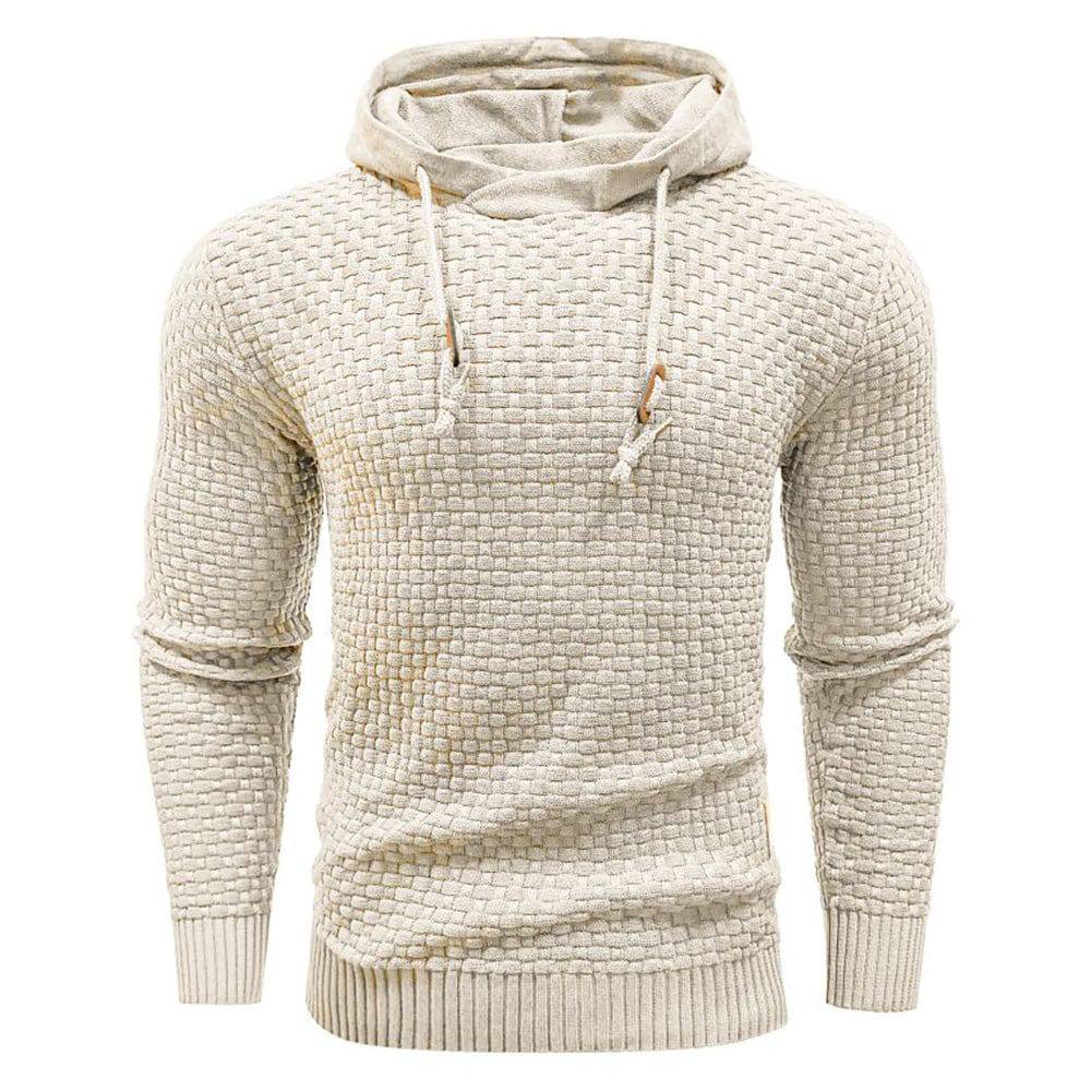 Textured Hoodie with Warm Lining and Ribbed Hem - Armoire Melbourne