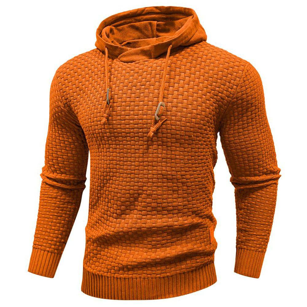 Textured Hoodie with Warm Lining and Ribbed Hem - Armoire Melbourne