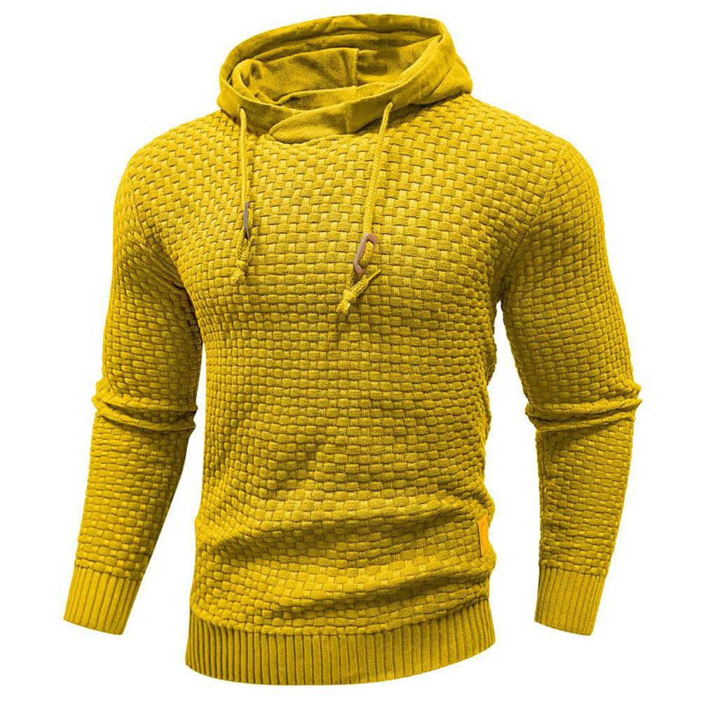 Textured Hoodie with Warm Lining and Ribbed Hem - Armoire Melbourne