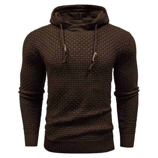 Textured Hoodie with Warm Lining and Ribbed Hem - Armoire Melbourne