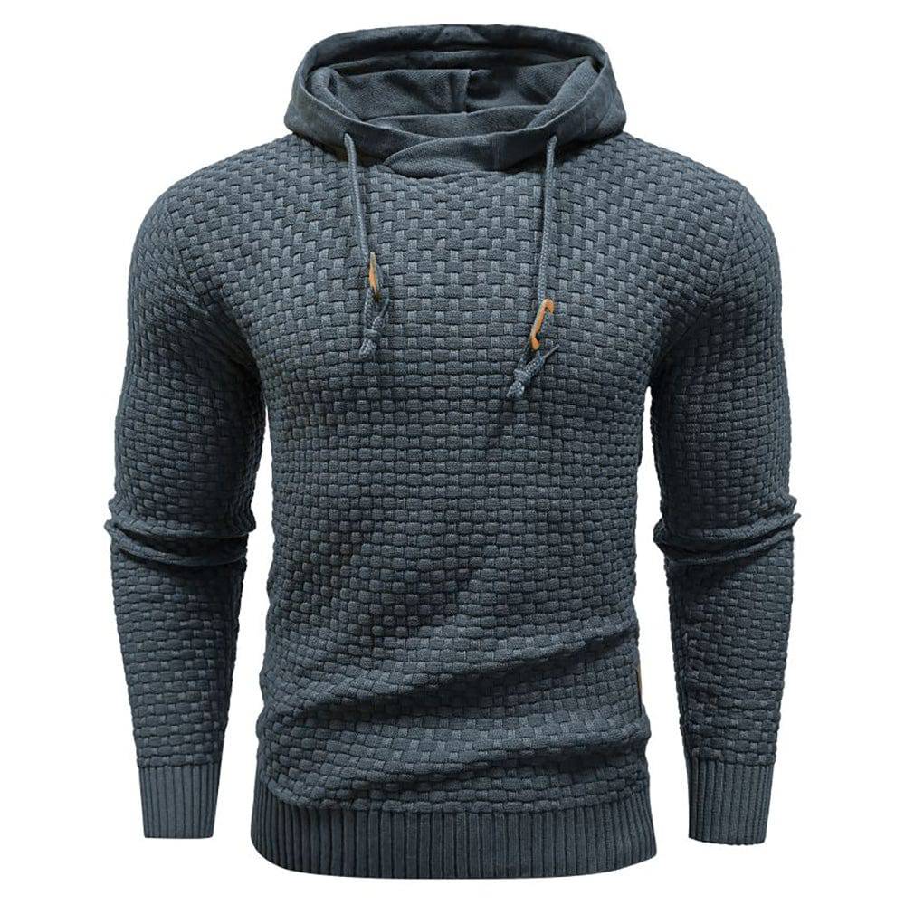 Textured Hoodie with Warm Lining and Ribbed Hem - Armoire Melbourne