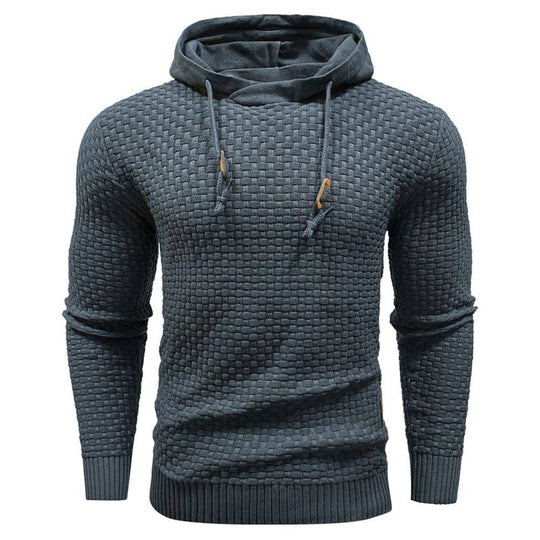 Textured Hoodie with Warm Lining and Ribbed Hem - Armoire Melbourne