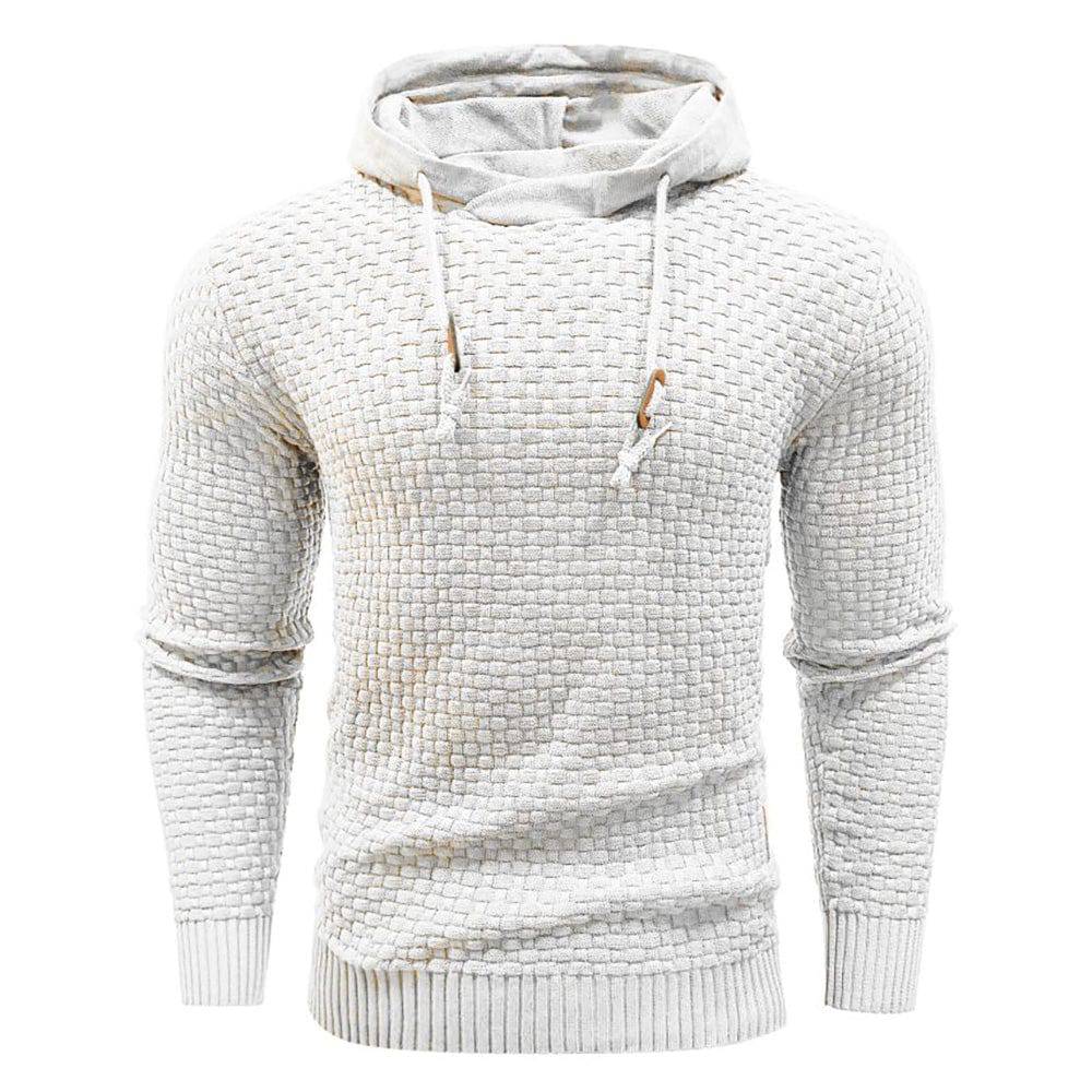 Textured Hoodie with Warm Lining and Ribbed Hem - Armoire Melbourne