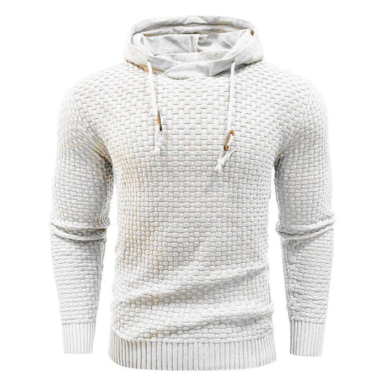 Textured Hoodie with Warm Lining and Ribbed Hem - Armoire Melbourne