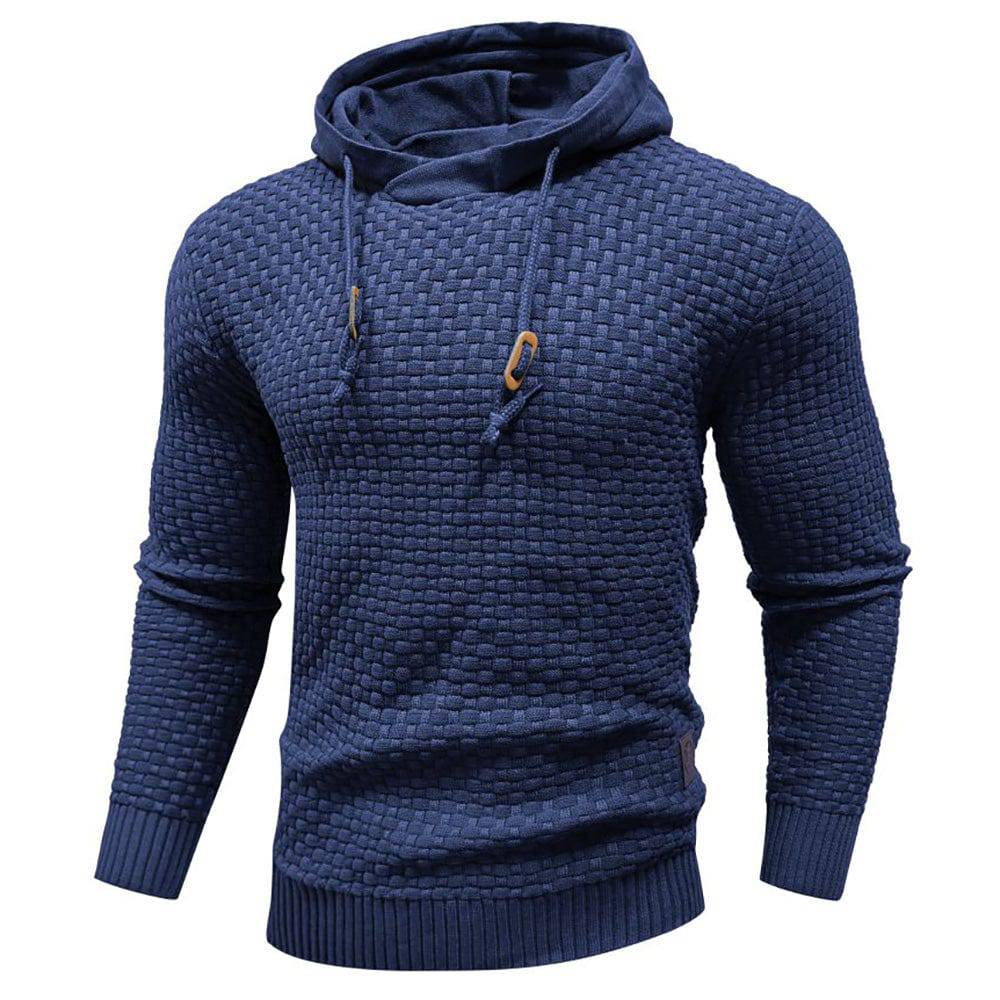Textured Hoodie with Warm Lining and Ribbed Hem - Armoire Melbourne