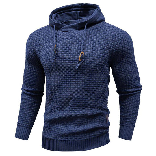 Textured Hoodie with Warm Lining and Ribbed Hem - Armoire Melbourne