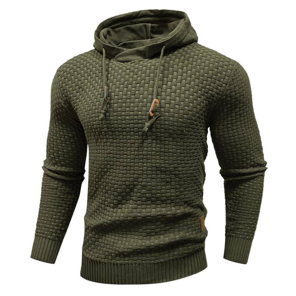 Textured Hoodie with Warm Lining and Ribbed Hem - Armoire Melbourne