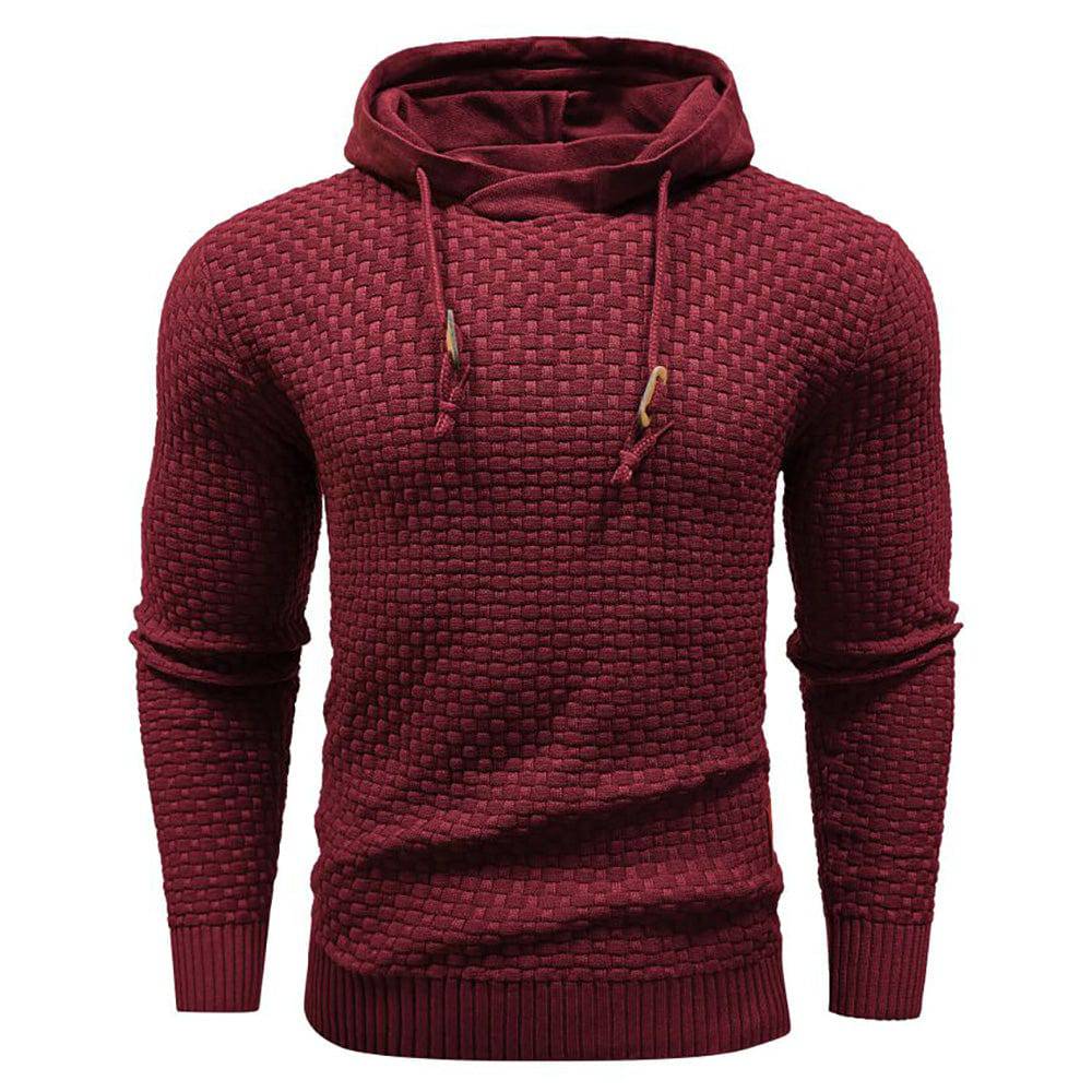 Textured Hoodie with Warm Lining and Ribbed Hem - Armoire Melbourne