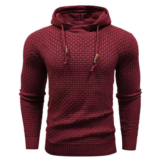 Textured Hoodie with Warm Lining and Ribbed Hem - Armoire Melbourne