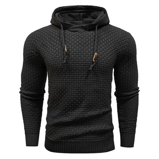 Textured Hoodie with Warm Lining and Ribbed Hem - Armoire Melbourne