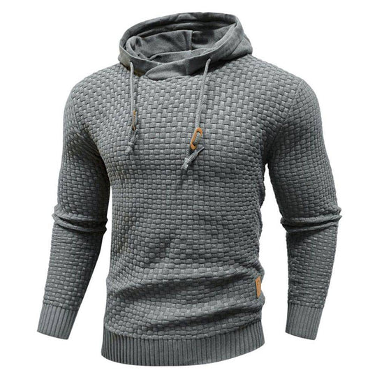 Textured Hoodie with Warm Lining and Ribbed Hem - Armoire Melbourne