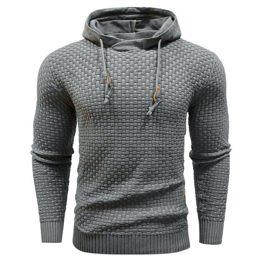 Textured Hoodie with Warm Lining and Ribbed Hem - Armoire Melbourne