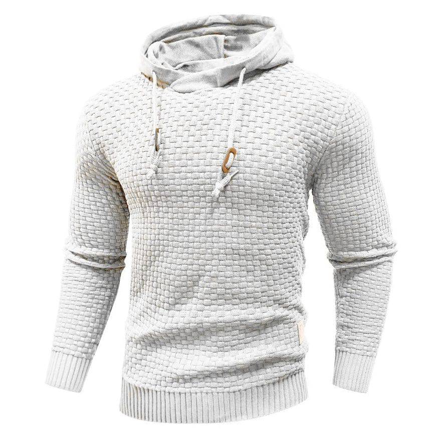 Textured Hoodie with Warm Lining and Ribbed Hem - Armoire Melbourne