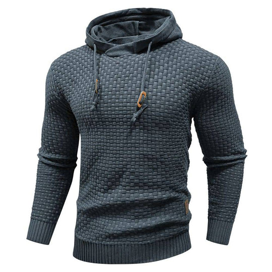 Textured Hoodie with Warm Lining and Ribbed Hem - Armoire Melbourne