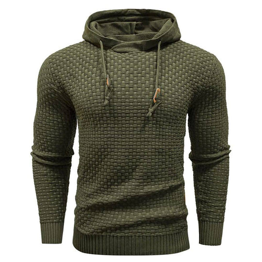 Textured Hoodie with Warm Lining and Ribbed Hem - Armoire Melbourne