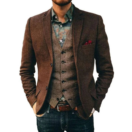 Brown 3-Pocket Blazer for Men