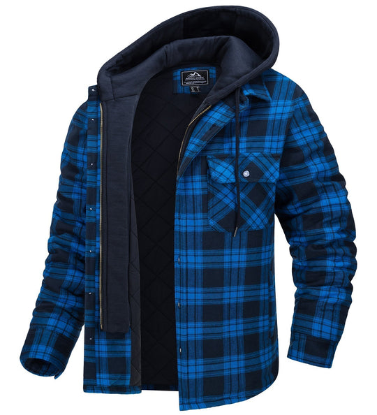 Warm Checkered Winter Jacket for Men