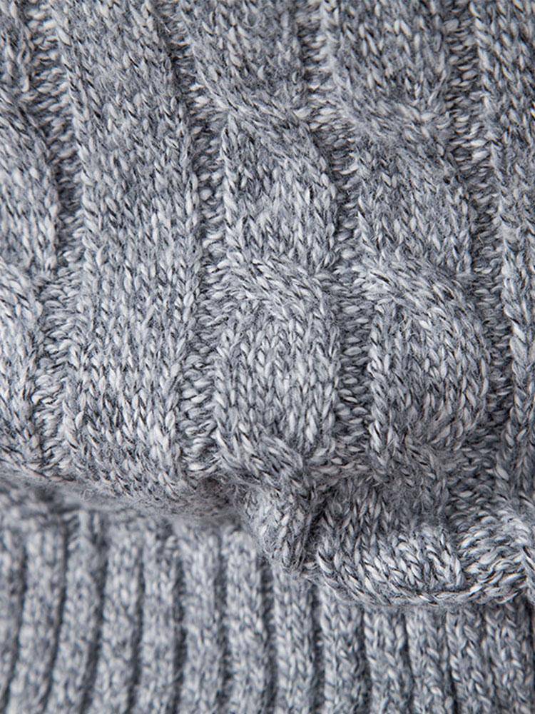 Zipped Cable Knit Cardigan with Ribbed Hem - Armoire Melbourne